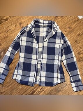 The North Face Blue and White Plaid Button Down Shirt